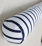 Sunbrella Acrylic Canvas Outdoor Lido Stripes Indigo Outdoor Pillow Cover with Zipper