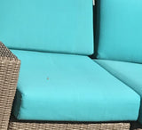 Sunbrella Canvas Aruba Boxed Cushion Slipcover Outdoor Patio Replacement Cover