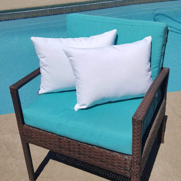 Sunbrella Canvas White Indoor Outdoor Pillow Cover with Zipper