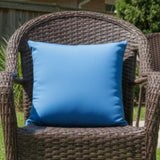 Sunbrella Acrylic Canvas Capri Blue Indoor Outdoor Pillow Cover with Zipper