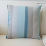 Sunbrella Acrylic Canvas Gateway Mist Stripes Throw Pillow Cover with Zipper