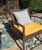 Sunbrella Canvas Granite Solid Grey Indoor Outdoor Pillow Cover with Zipper