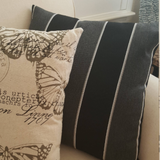 Sunbrella Acrylic Peyton Granite Stripes Outdoor Pillow Cover with Zipper