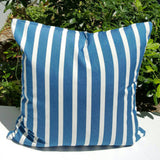 Sunbrella Acrylic Canvas Shore Regatta Stripes Indoor Outdoor Pillow Cover
