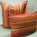 Sunbrella Acrylic Canvas Stripe Dolce Mango Outdoor Pillow Cover with Zipper