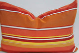 Sunbrella Acrylic Canvas Stripe Dolce Mango Outdoor Pillow Cover with Zipper