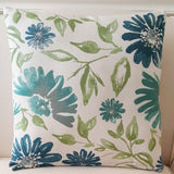 Sunbrella Acrylic Violetta Baltic Floral Indoor Outdoor Pillow Cover with Zipper