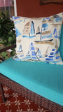Palavas Natural Sail Art Marine Indoor Outdoor Pillow Cover with Zipper