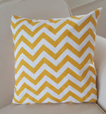 Yellow Chevron Zig Zag Indoor Pillow Cover with Zipper