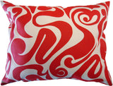 Modern Red Designer Lumbar Decorative Pillow Cover 20x16 with Zipper