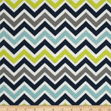 Chevron Zoom Zoom Slub Canal Indoor Lumbar Pillow Cover with Solid Color Backing and Zipper