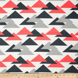 Triangles Premier Prints Jacklyn Salmon Charcoal Indoor Pillow Cover with Zipper