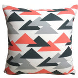 Triangles Premier Prints Jacklyn Salmon Charcoal Indoor Pillow Cover with Zipper